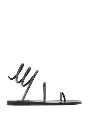 Crystal-Embellished Ofis Low Sandals